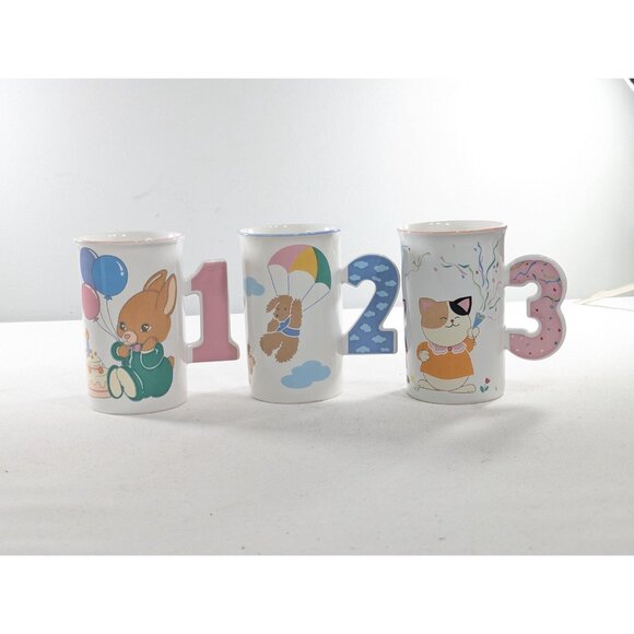 CHOOSE Vintage 1980s MIKASA Birthday mug 1 2 3 5 6 made in Malaysia - Picture 3 of 9